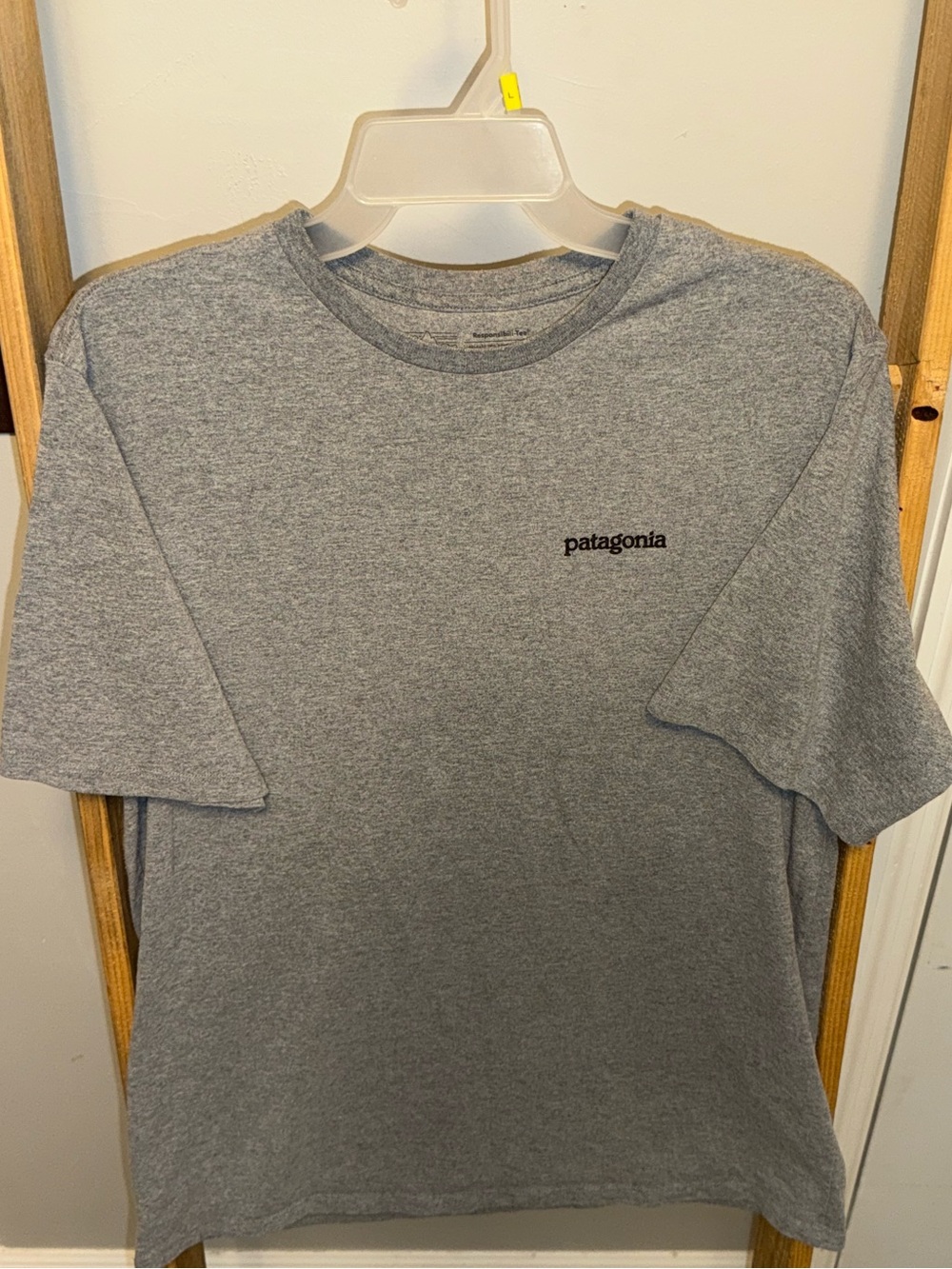Patagonia Gray Interior Label Tee with Subtle Black Print - Picture 5 of 9